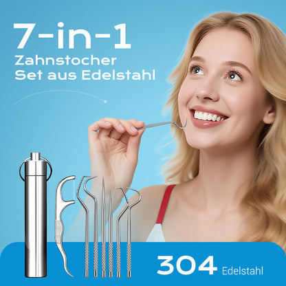 💥Halber Preis⚡Edelstahl-Zahnstocher-Set | Hygienisch & Langlebig 🦷✅
