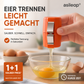 🍳 50 % Rabatt – 2-in-1 Eierknacker & Eigelb-Separator – hygienisch, einfach in der Handhabung & vielseitig für rohe und gekochte Eier 🥚
