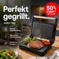 Elektrische Sandwichpresse und Panini-Grill mit 180-Grad-Flachgrill