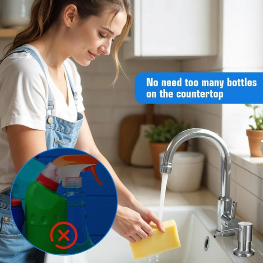 ✨ JETZT 50 % RABATT! !✨🧴 Edelstahl-Seifenspender für Spülbecken – mit verlängertem Silikonschlauch & praktischer Pumpe, ideal für Küche & Bad 🚰