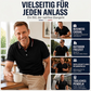 Herren-T-Shirt mit bedrucktem Revers und kontrastfarbenem Kragen