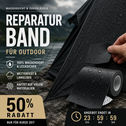 ⛺50% OFF NOW ! ✨Self‑Adhesive Tarpaulin Repair Patch, Waterproof Fabric Repair Tape, Rain‑Resistant Strong Adhesion for Tent, Tarp, Backpack & Umbrella