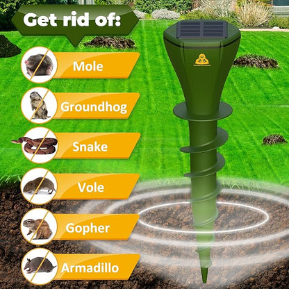 🌸Spring Sale 57% OFF🌸 Solar Powered Waterproof Screw Mole Repellent