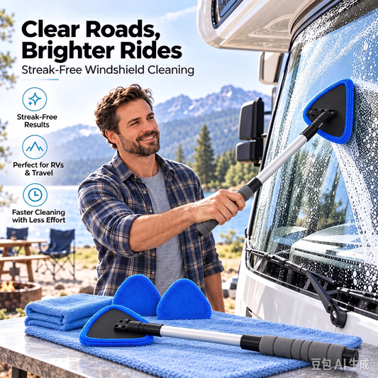 🥳2026 HOT SALE🥳💞ÜBER 50.000 VERKAUFT! 🚗🧽 50 % RABATT! Doppelte magnetische Autoglasreiniger | Streifenfreies Reinigungsset für Autoglas 🛡️💪