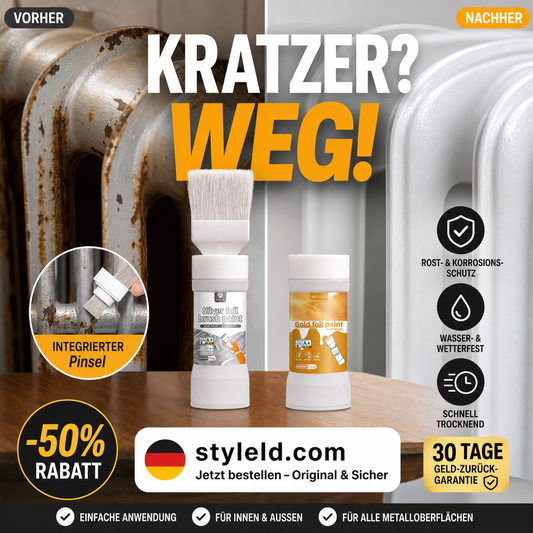 ✨Neu eingetroffen✨ Metallic-Silberfarbe auf Wasserbasis mit integriertem Pinsel (50 % Rabatt)