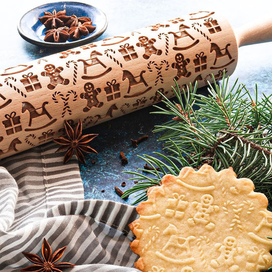 🎄Weihnachtsaktion: 50 % Rabatt🎅✨Weihnachts-Nudelholz🍪