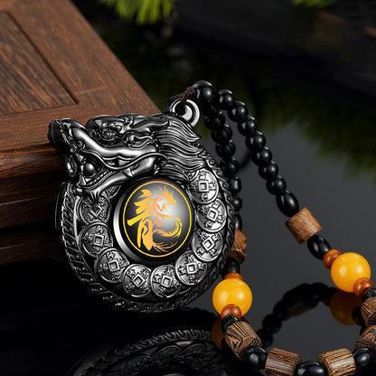 Embossed disk dragon rotating carousel gathering wealth and luck windproof lighter