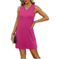 Architektonische Eleganz trifft Alltagstauglichkeit-Trägerkleid im Mini-Look mit V-Ausschnitt für Damen