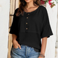 Lässiges Button-Down-Oberteil aus Waffelstrick
