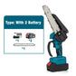 6-inch Cordless Mini Chainsaw with 2 Batteries