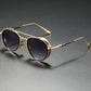Unisex Vintage Steampunk Double Bridge Sunglasses
