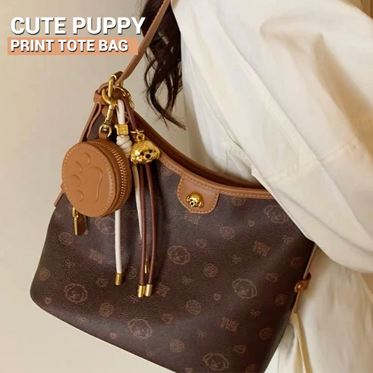 🔥🎁Cute Puppy Print Large Tote Bag
