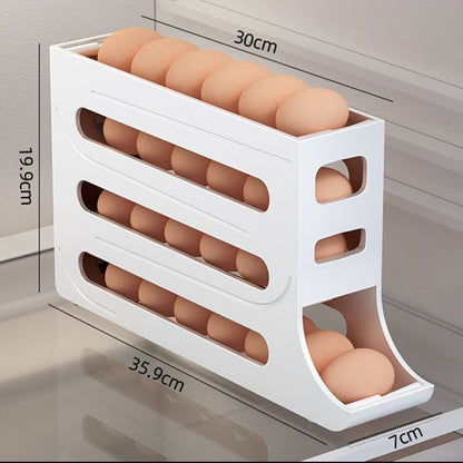 🔥HOT SALE🔥Multifunktionale 4-Schicht-Schiebe-Ei-Aufbewahrungsbox mit gekipptem Design