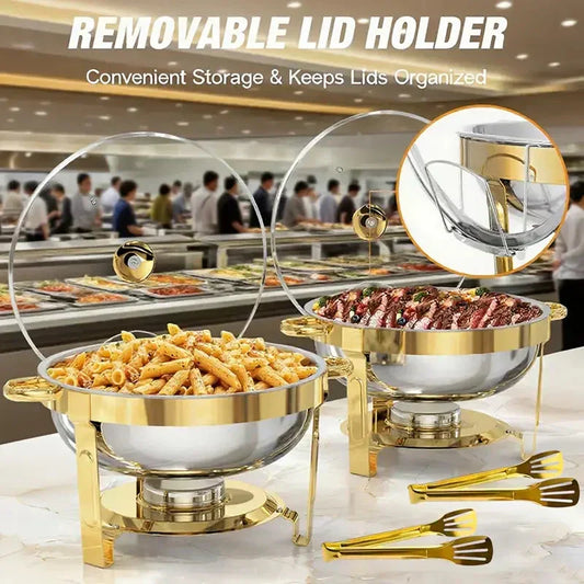 🔥 JETZT 50 % RABATT! 🎄 Buffet-Set mit Warmhaltefunktion aus Edelstahl – gleichmäßige Hitzeverteilung und langlebig, perfekt für Feste und Partys ✨