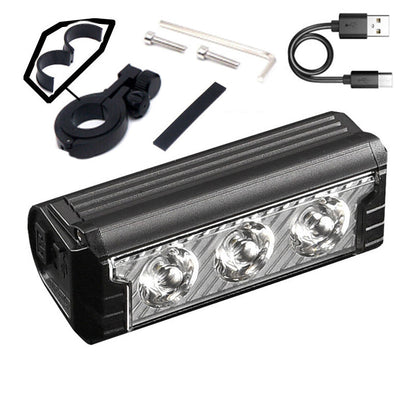 2000 LM Dual-Beam-Fahrradlampe, über USB aufladbar, wasserdichter, heller Fahrradscheinwerfer, Frontlampe mit einstellbarem Lichtstrahl für Nachtfahrten und Mountainbiking
