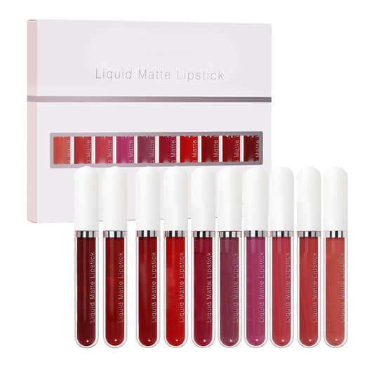 ⏰ 1 Set kaufen + 1 gratis dazu💄 10-teiliges Liquid Matte Lipgloss-Set | Wasserfest & Kussfest (50% Rabatt)