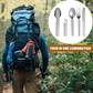 🥄 4-in-1 tragbares Besteckset aus Edelstahl – Gabel, Löffel, Messer + Flaschenöffner, kompakt & leicht für Picknick und Reisen