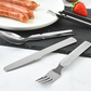 🥄 4-in-1 tragbares Besteckset aus Edelstahl – Gabel, Löffel, Messer + Flaschenöffner, kompakt & leicht für Picknick und Reisen