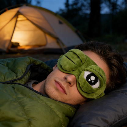 🐸 Lustige weiche Frosch-3D-Schlafmaske