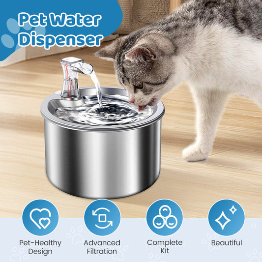 Kabellose und steckdosenfreie automatische Tränke für Katzen und Hunde, ausgestattet mit einem Wassersensor. Intelligente Tränke, die für einen kontinuierlichen Zufluss von frischem Wasser sorgt