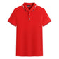Herren-T-Shirt mit bedrucktem Revers und kontrastfarbenem Kragen