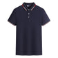 Herren-T-Shirt mit bedrucktem Revers und kontrastfarbenem Kragen