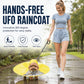 Gelbe Ente UFO-Regenjacke für Kinder, ärmelloser, zusammenfaltbarer Regencap