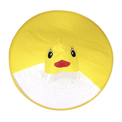 Gelbe Ente UFO-Regenjacke für Kinder, ärmelloser, zusammenfaltbarer Regencap