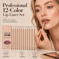 12-teiliges Set mit matten Lippenkonturenstiften