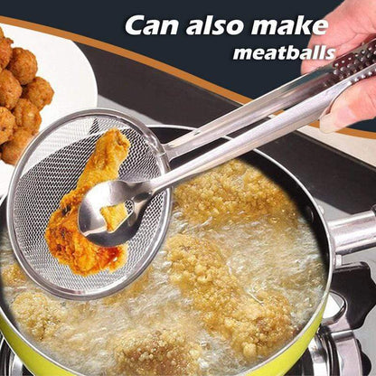 🥳💥1 kaufen, 1 gratis🍃 Eine unverzichtbare Fettabtropfzange aus Edelstahl für die Küche – die perfekte Wahl zum Frittieren, Grillen, für Hotpot und zum Kochen