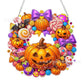 🎃Halloween-Angebot🍂 Kürbiskranz mit Rautenmuster zum Aufhängen – Komplettes Bastelset