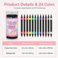 24-Farben Nail-Art-Stifte Set mit Doppelspitze – 12 Stifte