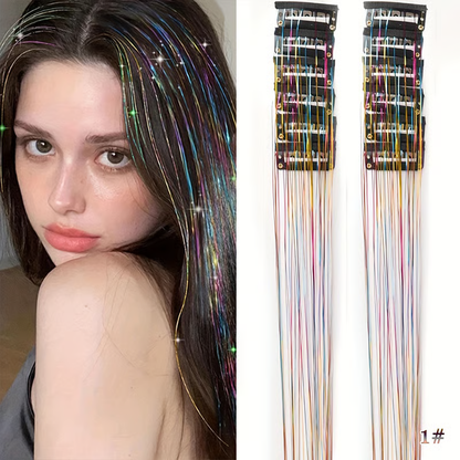 🏆Blitzangebot: 49 % Rabatt! ⚡ Über 50.000 verkauft! Fast ausverkauft – ✨Clip-in Glitzerhaar-Extensions (12er-Set)