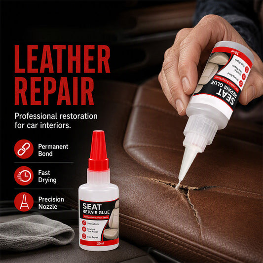 🚗50% RABATT JETZT! Schnelltrocknender Autositze-Leder-Reparaturkleber – Präzisionsdüse Vinyl- & Lederkleber, permanent haftender Reparaturkleber für Autositze, Sofas & Ledermöbel