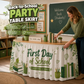 Farbenfroher Tischrock für die Klassenparty