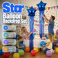 🎉JETZT 50 % RABATT! Party-Folienballon-Set mit Quaste – Sternförmiger Folienballon & Hintergrundset mit metallischem Lametta-Vorhang, einfach aufzubauender Fotohintergrund für Geburtstage, Feiern und Themenpartys