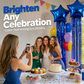 🎉JETZT 50 % RABATT! Party-Folienballon-Set mit Quaste – Sternförmiger Folienballon & Hintergrundset mit metallischem Lametta-Vorhang, einfach aufzubauender Fotohintergrund für Geburtstage, Feiern und Themenpartys