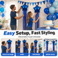 🎉JETZT 50 % RABATT! Party-Folienballon-Set mit Quaste – Sternförmiger Folienballon & Hintergrundset mit metallischem Lametta-Vorhang, einfach aufzubauender Fotohintergrund für Geburtstage, Feiern und Themenpartys