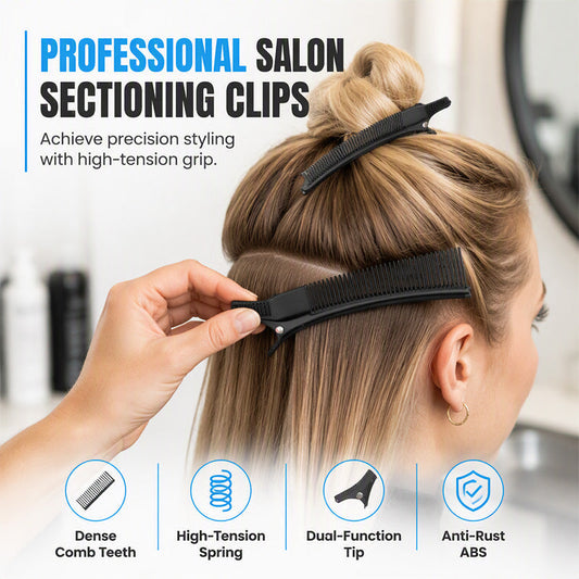 Professionelle Haar-Abteilklemmen mit Kammzähnen