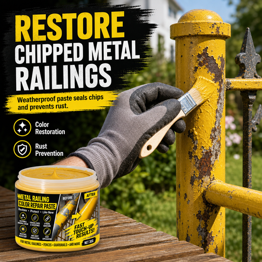 🟨 Reparaturpaste für Metallgeländer | Pinselset