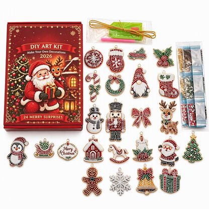 24-Tage-Weihnachts-Countdown-Anhänger – Bastelset zum Selbermachen