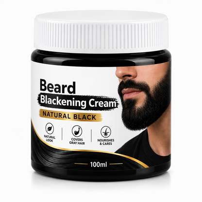 🧔JETZT 50 % RABATT! Natürliche schwarze Bartfärbecreme für Männer – Sanfte Holzkohle-Bart-Schwärzungscreme, Graubart-Abdeckung, pflegende Formel mit Applikatorbürste für den Heimgebrauch