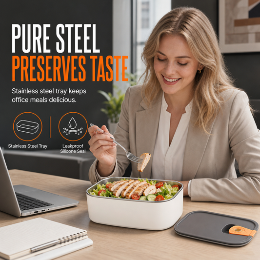 Leaksicheres und mikrowellengeeignetes geteiltes Lunchbox aus 304 Edelstahl