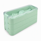 3-stöckige Bento-Lunchbox mit Besteckset
