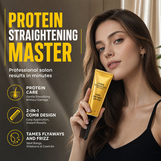Protein-Haar-Glättungscreme mit integriertem Styling-Kamm